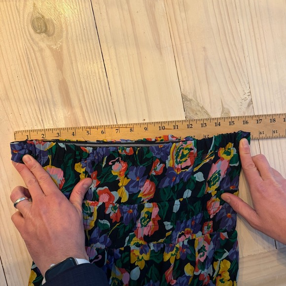 Anthropologie NEW Somerset Strapless Maxi Dress Floral Tiered‎ sz M coquette NWT - Picture 9 of 12